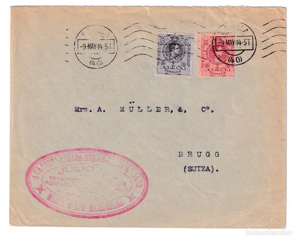 Sellos: 1914. Sobre de Sevilla a Brugg