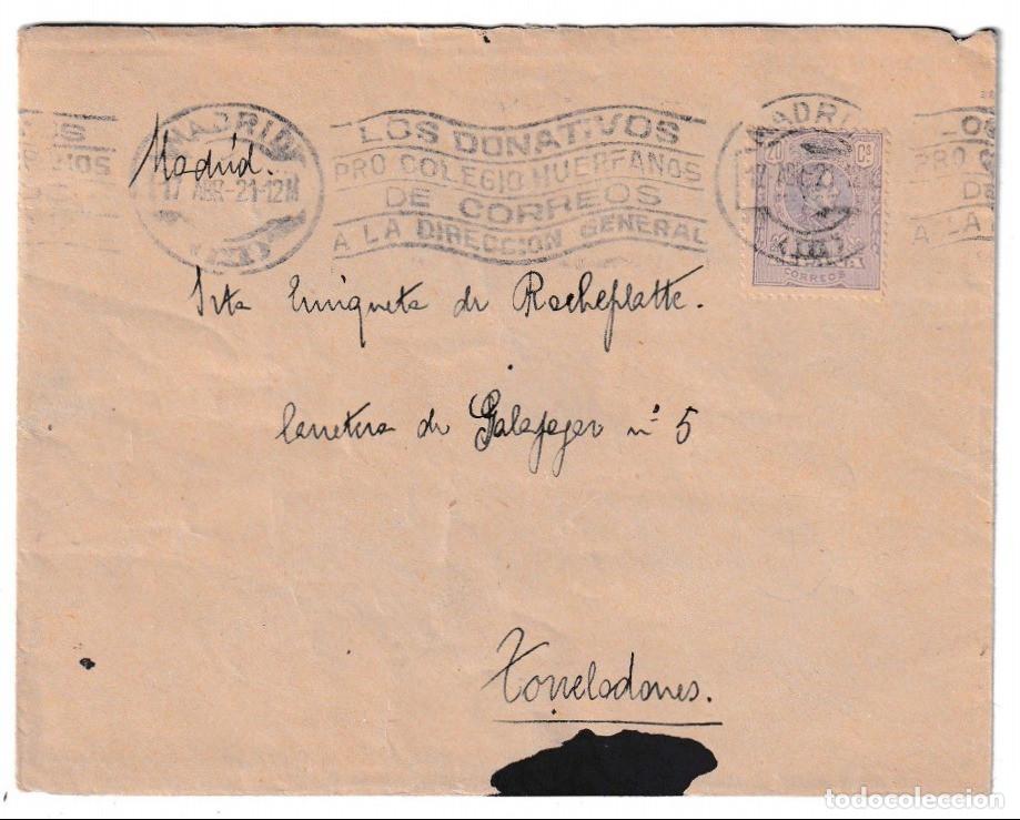 Sellos: 1921. Sobre de Madrid a Torrelodones