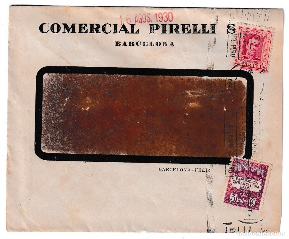 Sellos: 1930. Sobre con ventanilla de Barcelona a Blanes II