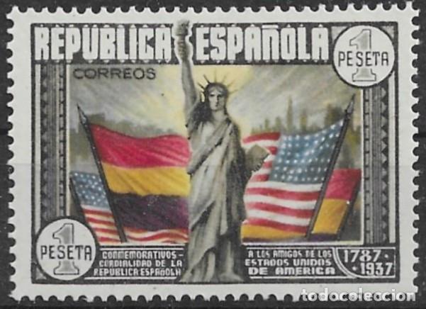 Sellos: 1938. 150 Aniver. Constirucion de los EE.UU. N&ordf;763. Sin Fijasello