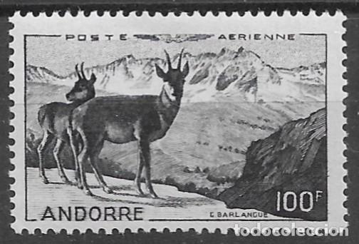 Sellos: 1950. Andorra Francesa. Correo Aereo. N&ordm;1 Yvert. Sin Fijasello