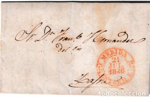 Sellos: 1846. Carta de M&eacute;rida a Zafra