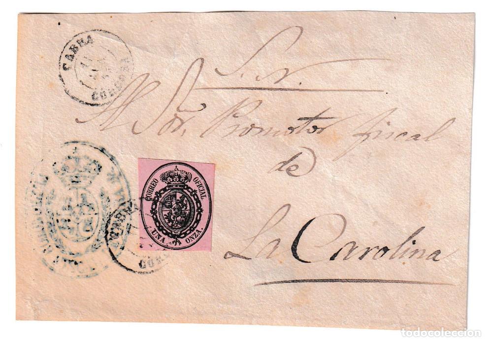Sellos: 1853. Frontal de Cabra a La Carolina