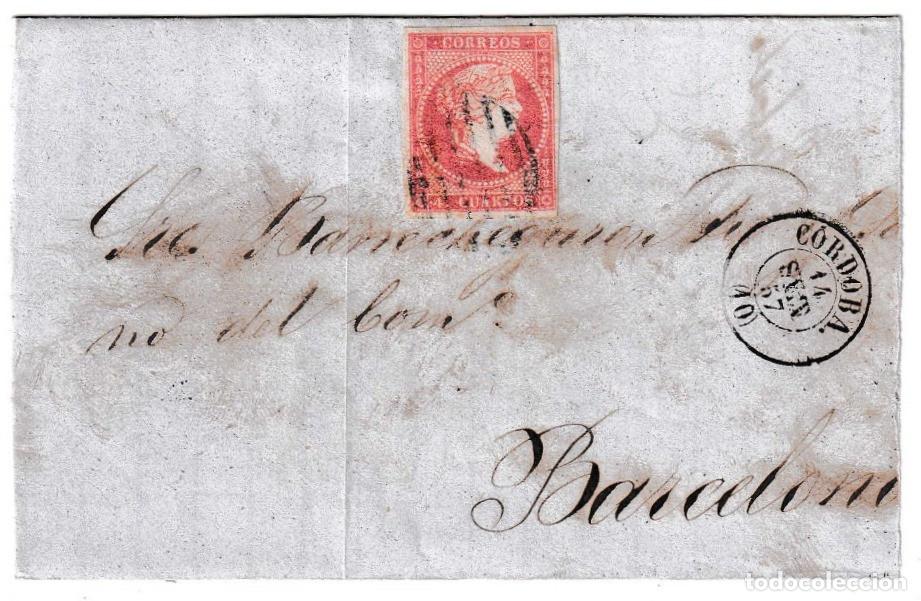 Sellos: 1857. Envuelta de C&oacute;rdoba a Barcelona