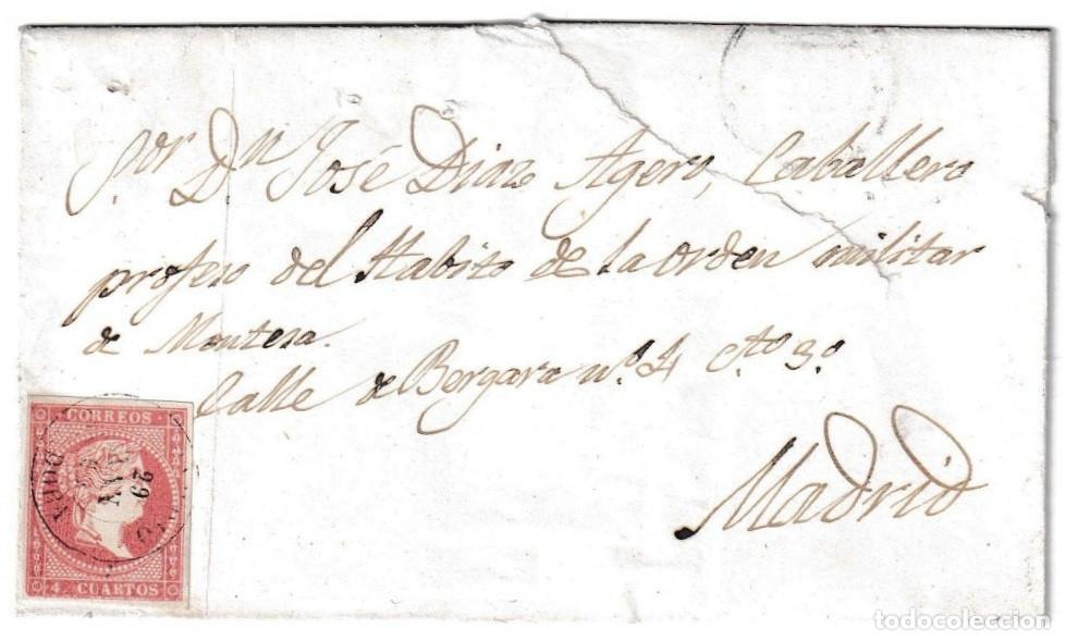 Sellos: 1859. Envuelta de El Carpio a Madrid