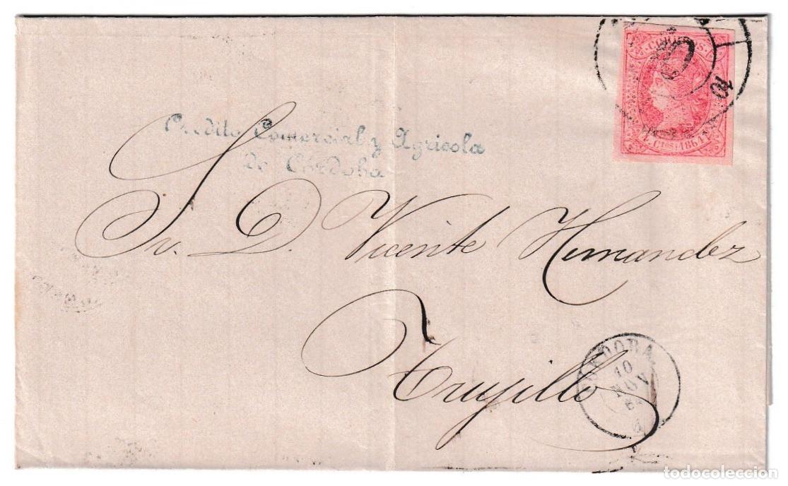 Sellos: 1864. Envuelta de C&oacute;rdoba a Trujillo