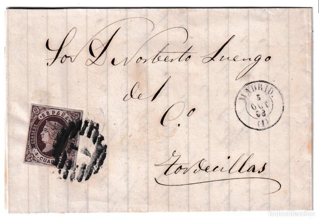 Sellos: 1863. Carta de Madrid a Tordesillas