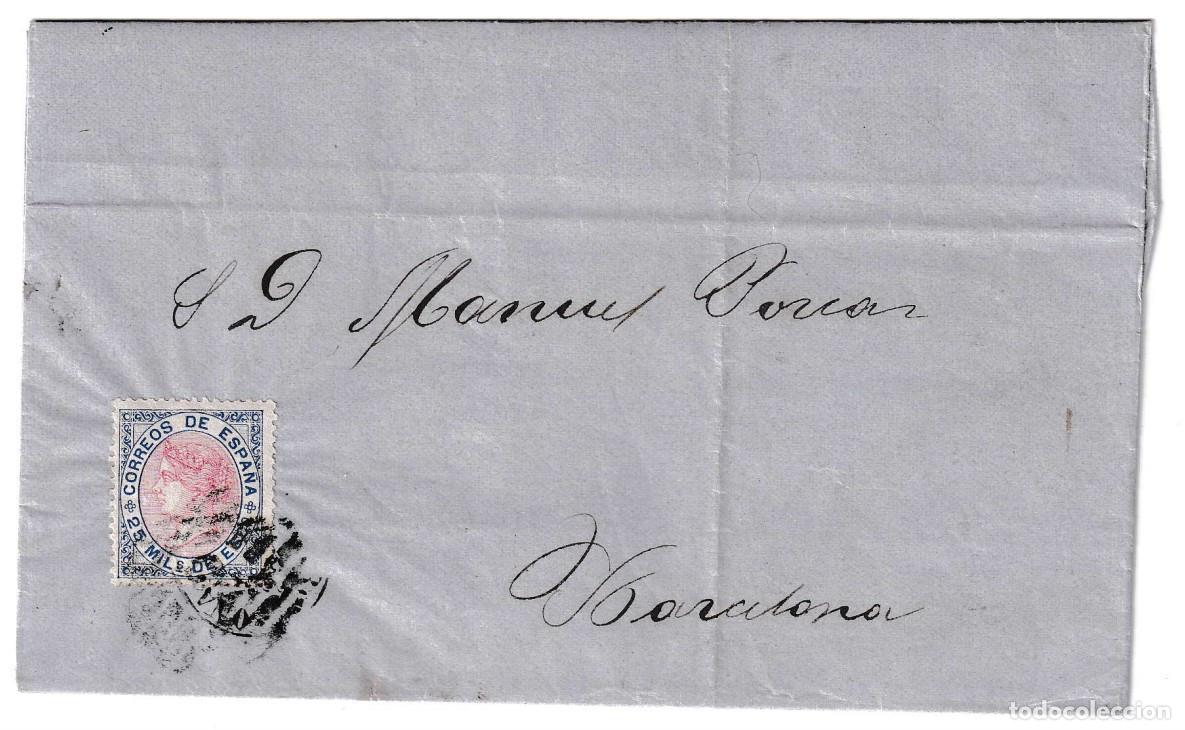 Sellos: 1868. Carta correo interior de Barcelona