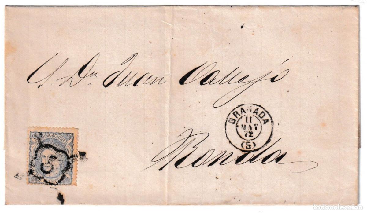 Sellos: 1872. Envuelta de Granada a Ronda