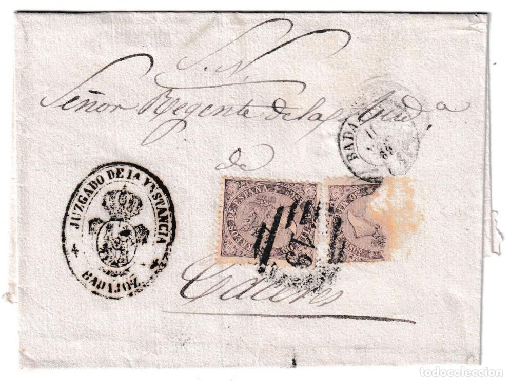 Sellos: 1869. Envuelta de Badajoz a C&aacute;ceres