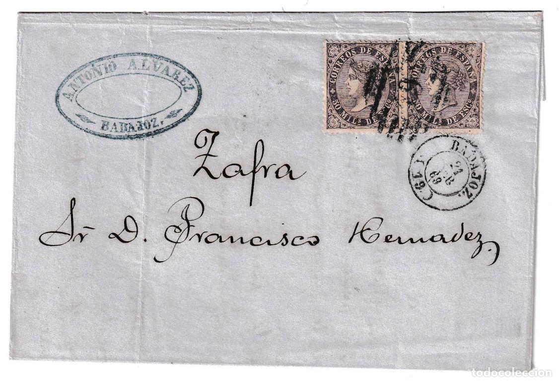 Sellos: 1869. Envuelta de Badajoz a Zafra