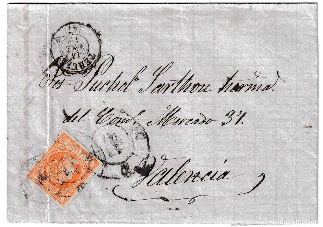 Sellos: 1862. Carta de Teruel a Valencia