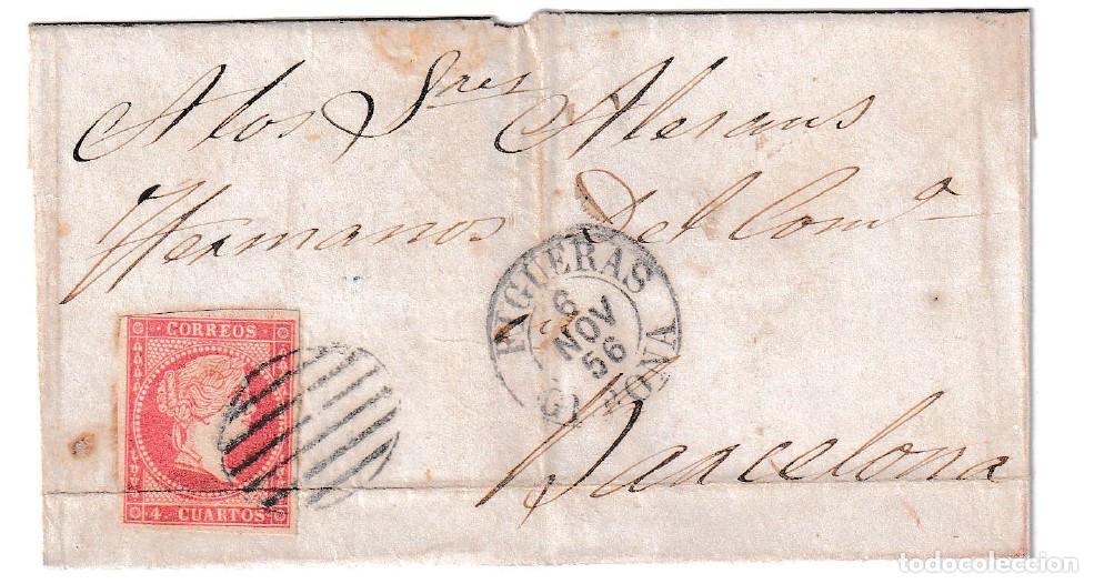 Sellos: 1856. Envuelta de Figueras a Barcelona