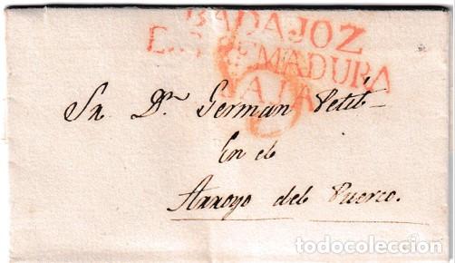 Sellos: 1841. Carta de Badajoz a Arroyo del Puerco