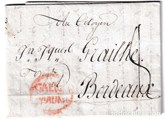 Sellos: 1803. Carta de Coru&ntilde;a a Bordeaux