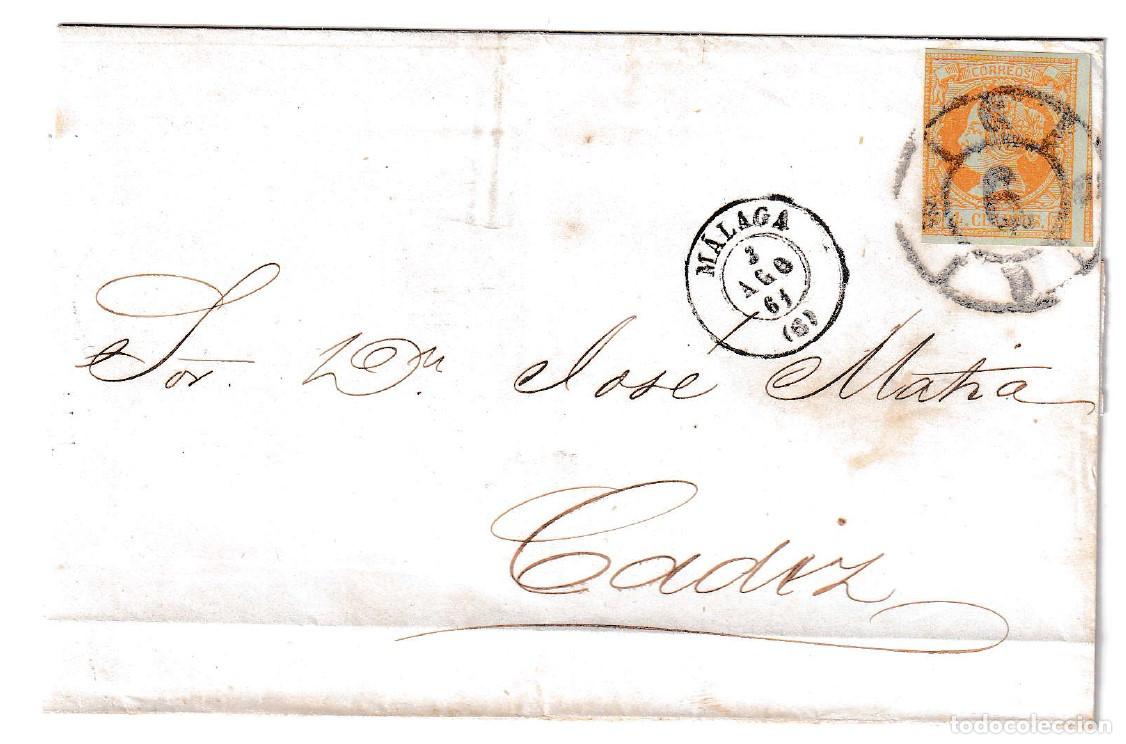 Sellos: 1861. Envuelta de M&aacute;laga a C&aacute;diz I
