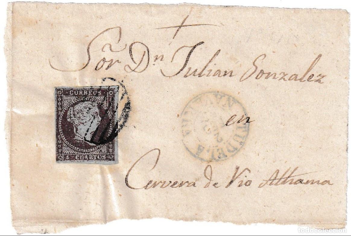 Sellos: 1855. Frontal de Tudela a Cervera del R&iacute;o