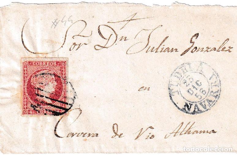 Sellos: 1856. Frontal de Tudela a Cervera Rio Alhama