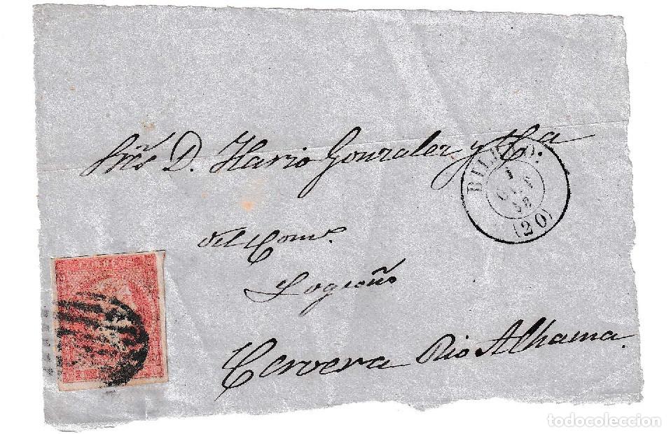 Sellos: 1858. Frontal de Bilbao a Cervera del Rio Alhama