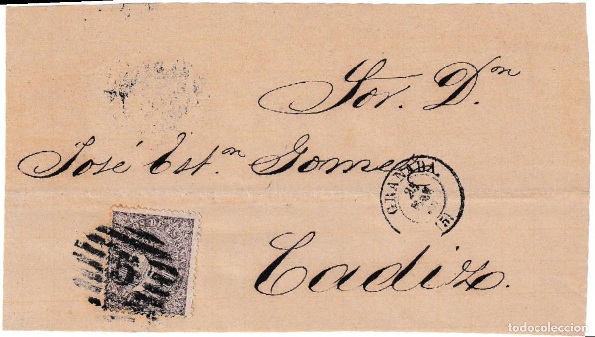 Sellos: 1868. Envuelta de Granada a C&aacute;diz