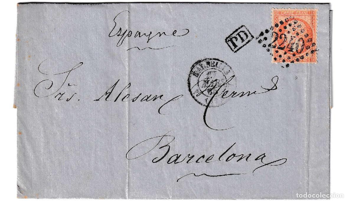 Sellos: 1863. Carta de Marsella a Barcelona