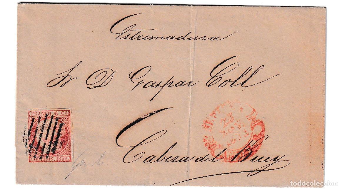 Sellos: 1852. Envuelta de Jerez a Cabeza de Buey