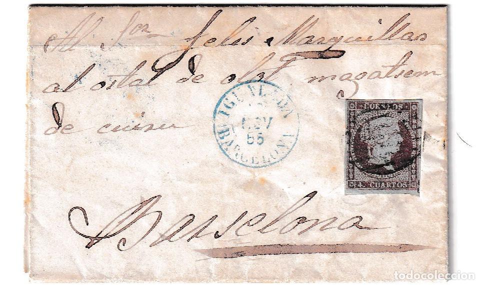Sellos: 1855. Carta de Igualada a Barcelona
