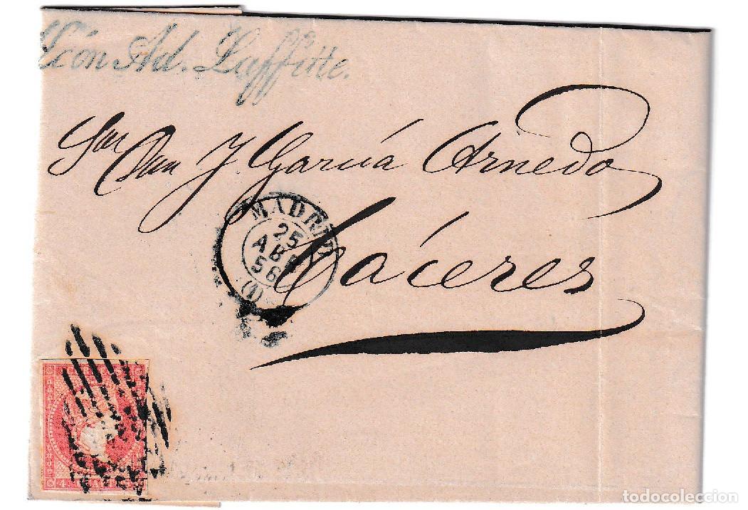 Sellos: 1856. Carta de Madrid a C&aacute;ceres