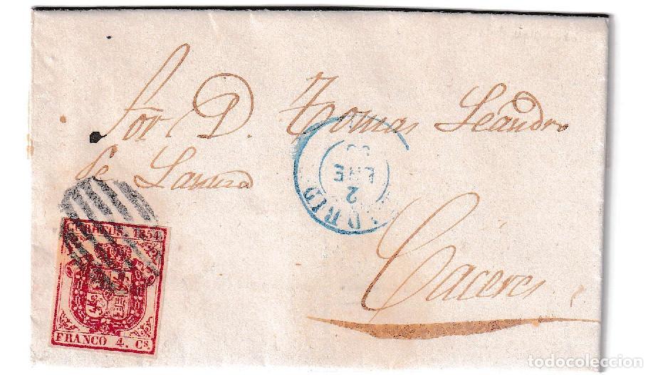 Sellos: 1855. Carta de Madrid a C&aacute;ceres
