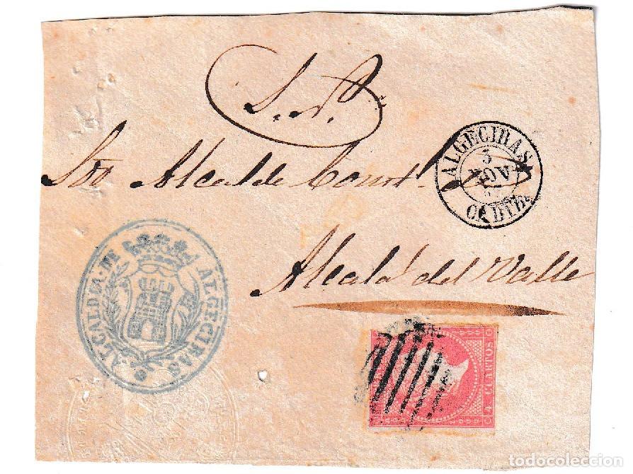Sellos: 1857. Frontal de Algeciras a Alcal&aacute; del Valle