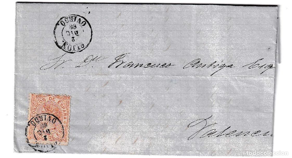 Sellos: 1868. Carta de Oviedo a Valencia
