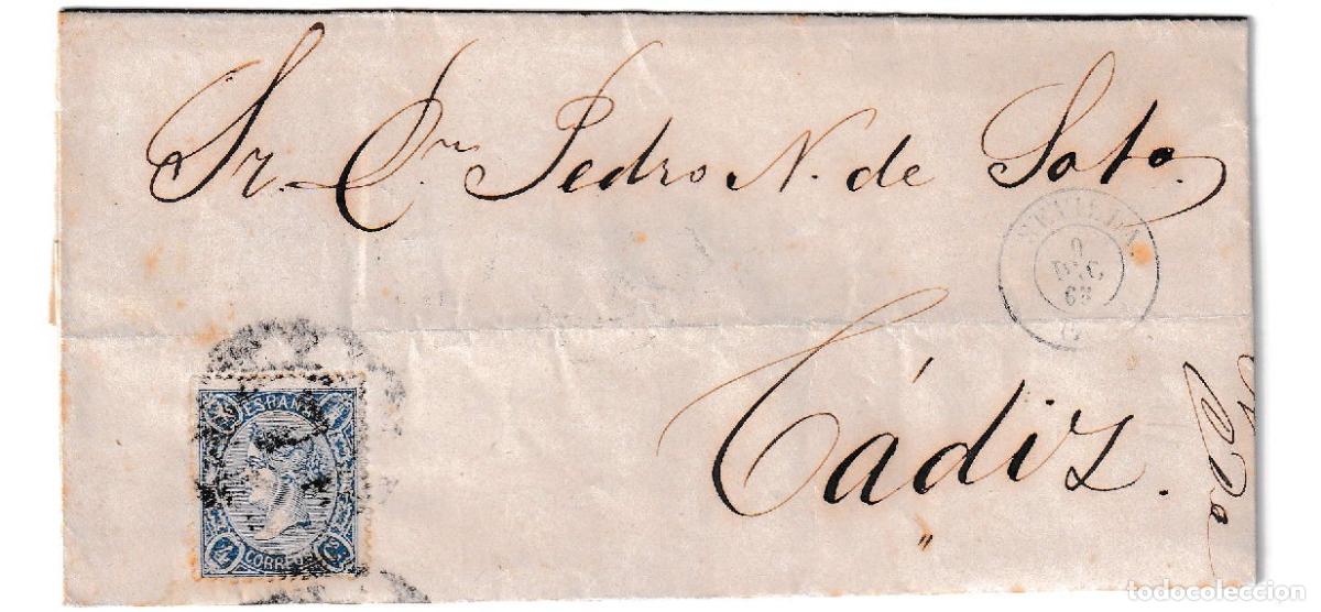 Sellos: 1865. Carta de Sevilla a C&aacute;diz