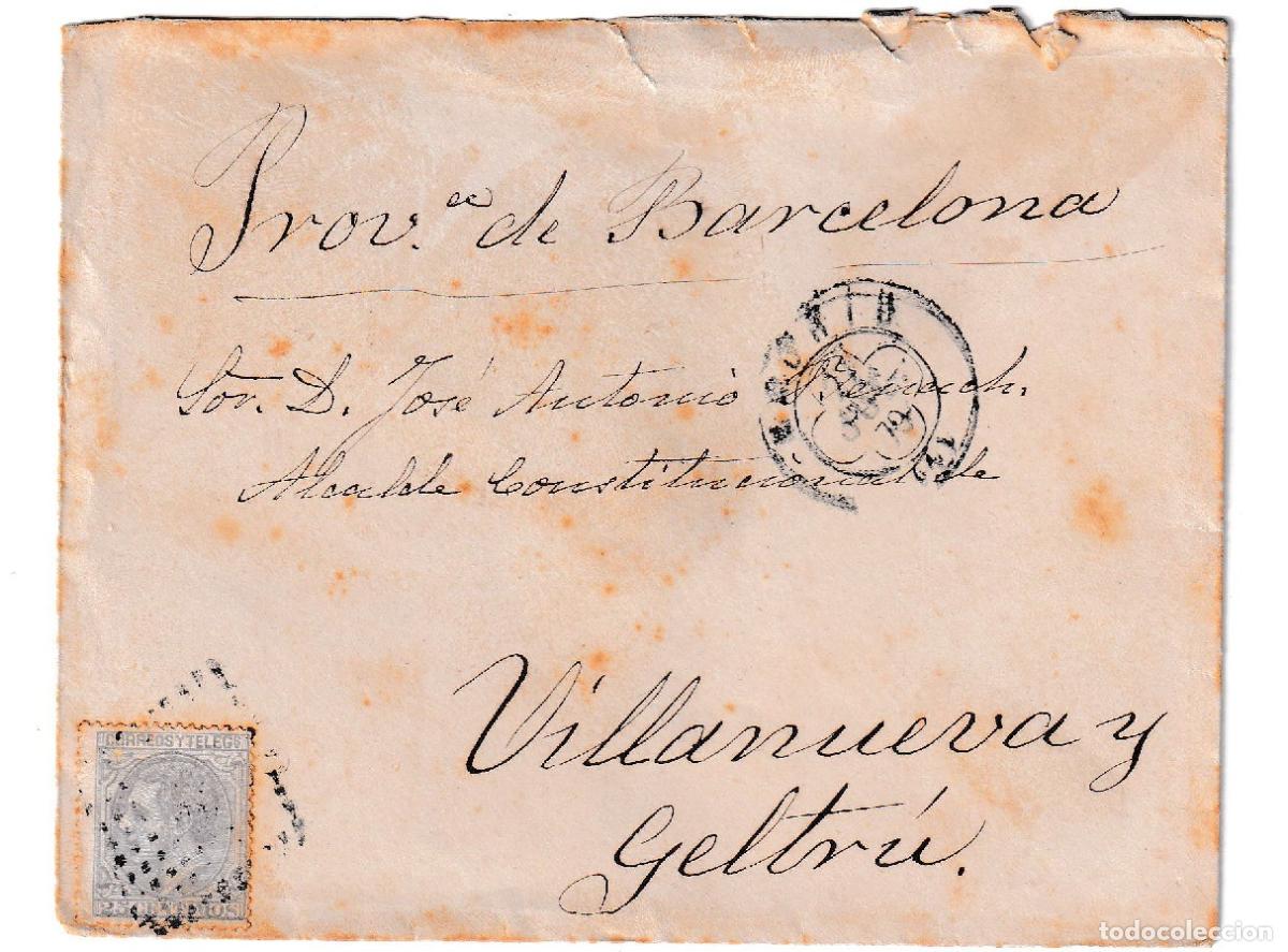 Sellos: 1879. Carta de Madrid a Villanueva y Geltr&uacute;