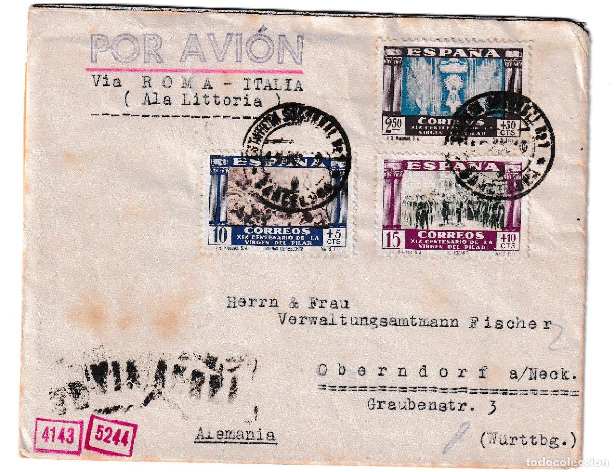 Sellos: 1940. Correo a&eacute;reo Barcelona a Oberndorf am Neckar