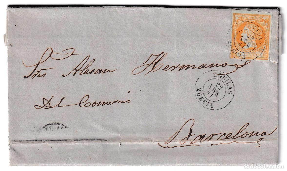 Sellos: 1861. Carta de &Aacute;guilas a Barcelona