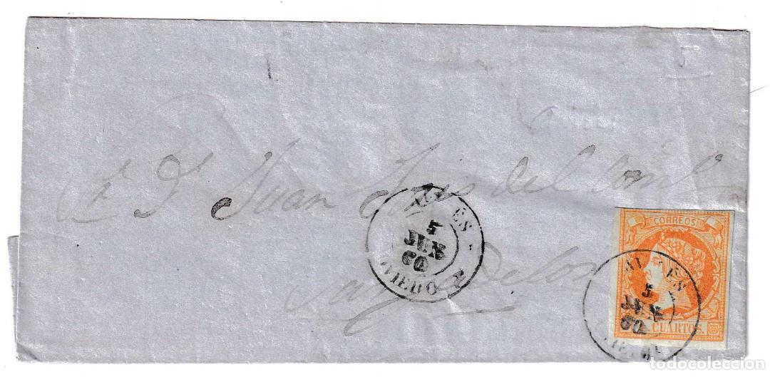 Sellos: 1860. Envuelta de Avil&eacute;s a Cacabelos