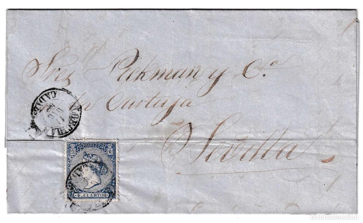 Sellos: 1866. Carta de Algeciras a Sevilla