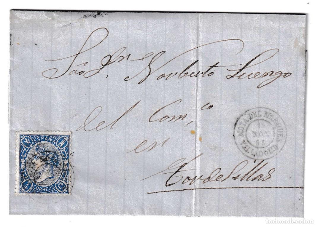Sellos: 1865. Carta de Mota del Marques a Tordesillas