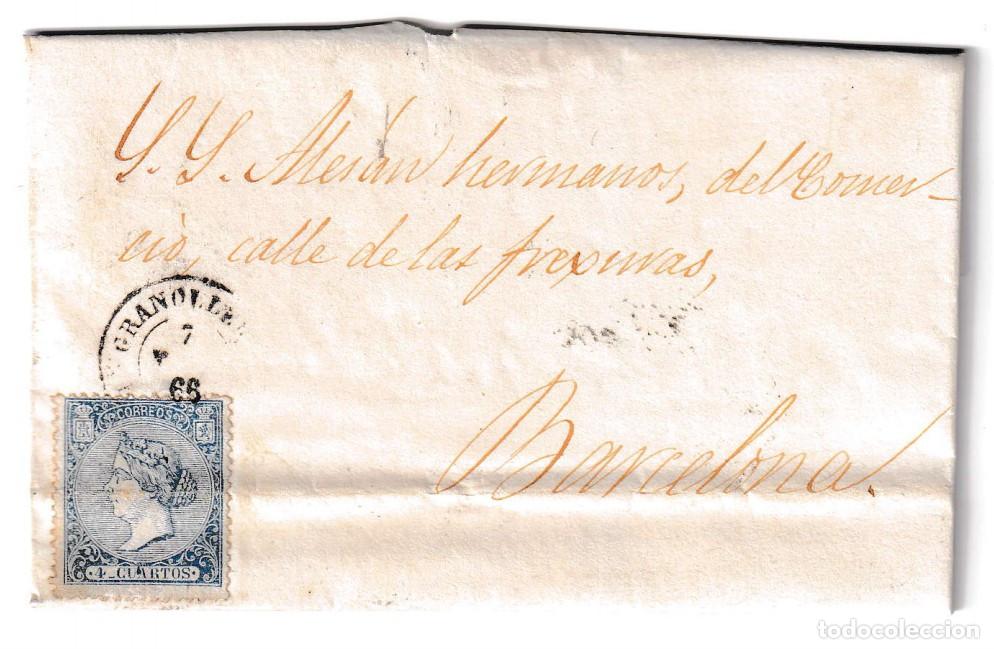 Sellos: 1866. Carta de Granollers a Barcelona