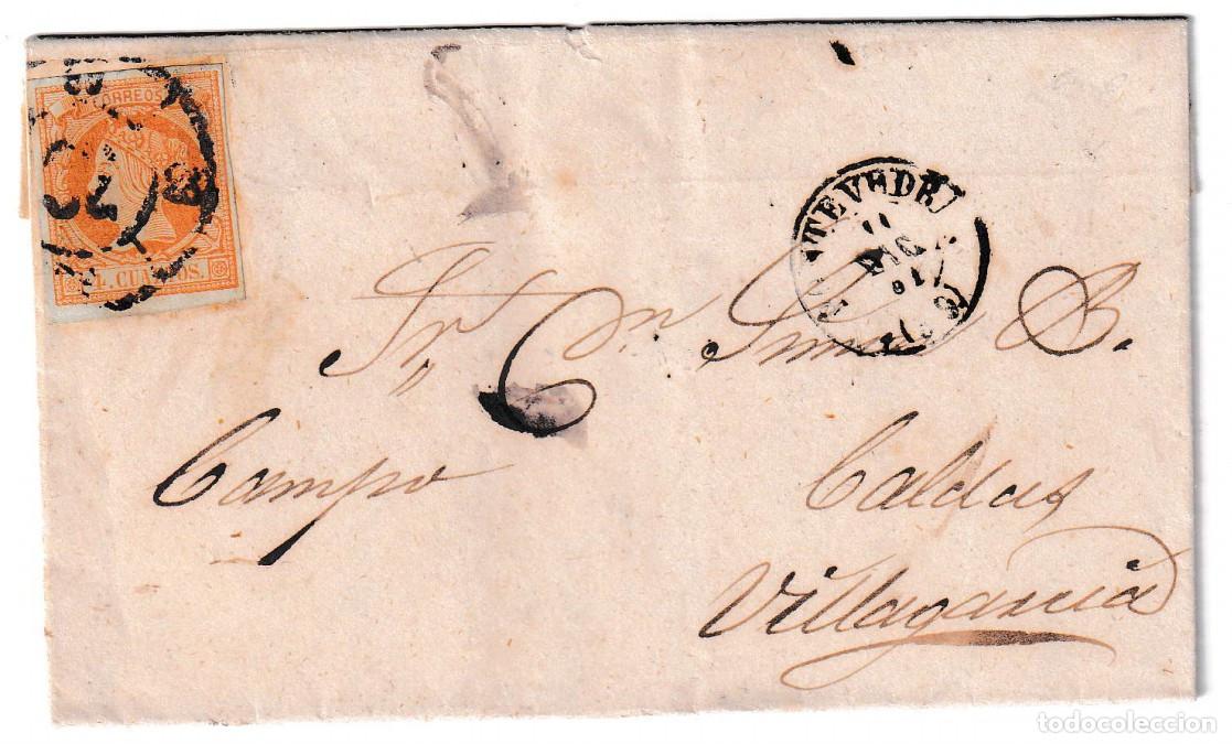 Sellos: 1861. Carta de Pontevedra a Villagarc&iacute;a