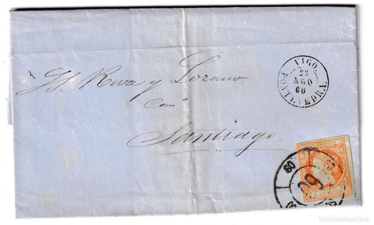 Sellos: 1860. Carta de Vigo a Santiago