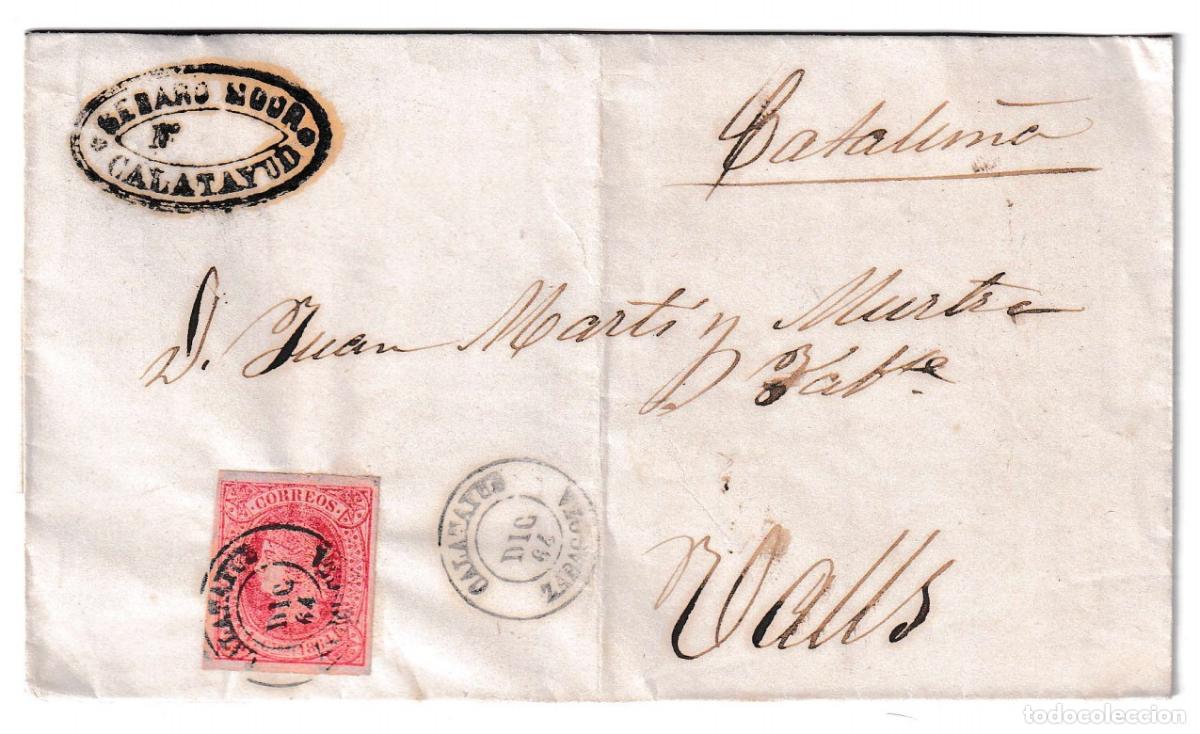 Sellos: 1864. Envuelta de Calatayud a Valls