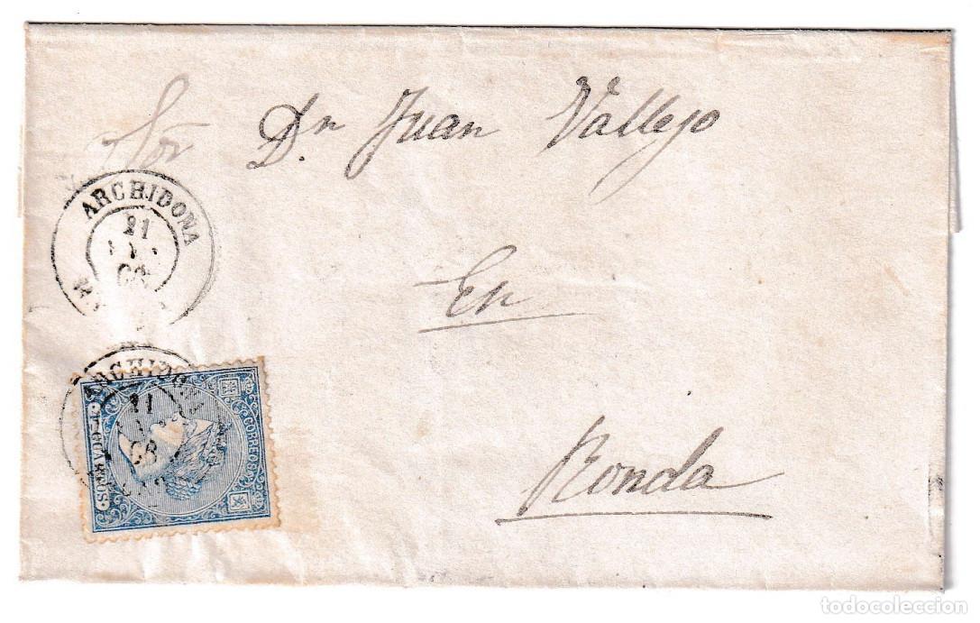 Sellos: 1866. Envuelta de Archidona a Ronda