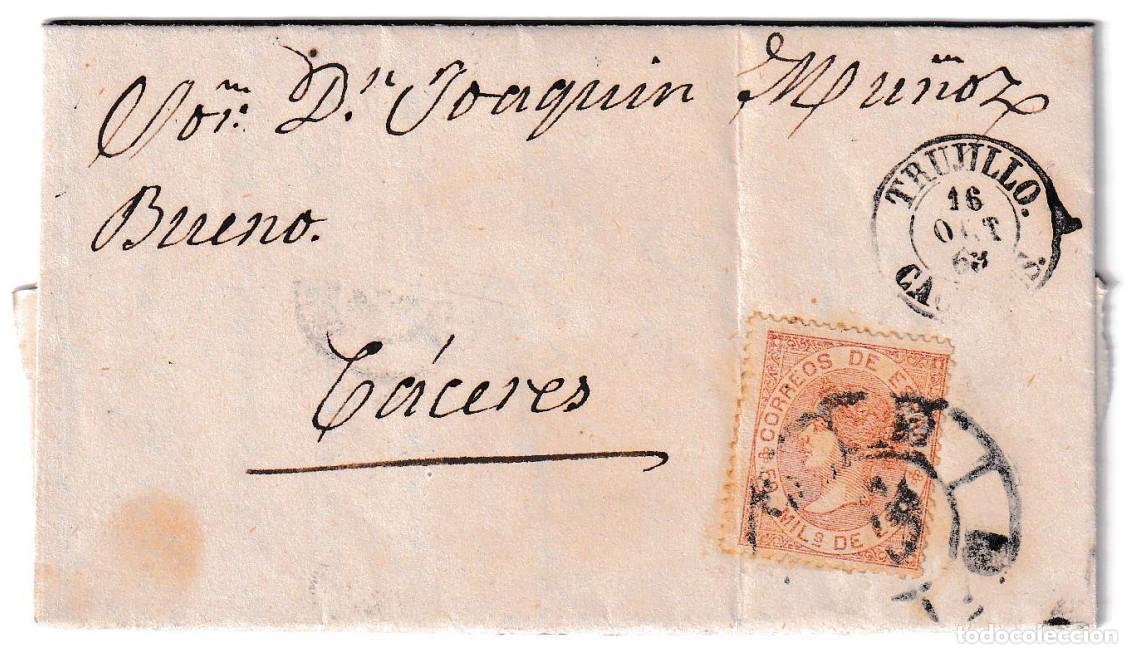 Sellos: 1868. Carta de Trujillo a C&aacute;ceres