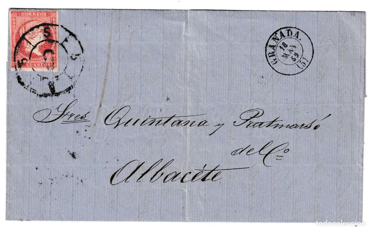Sellos: 1859. Envuelta de Granada a Albacete