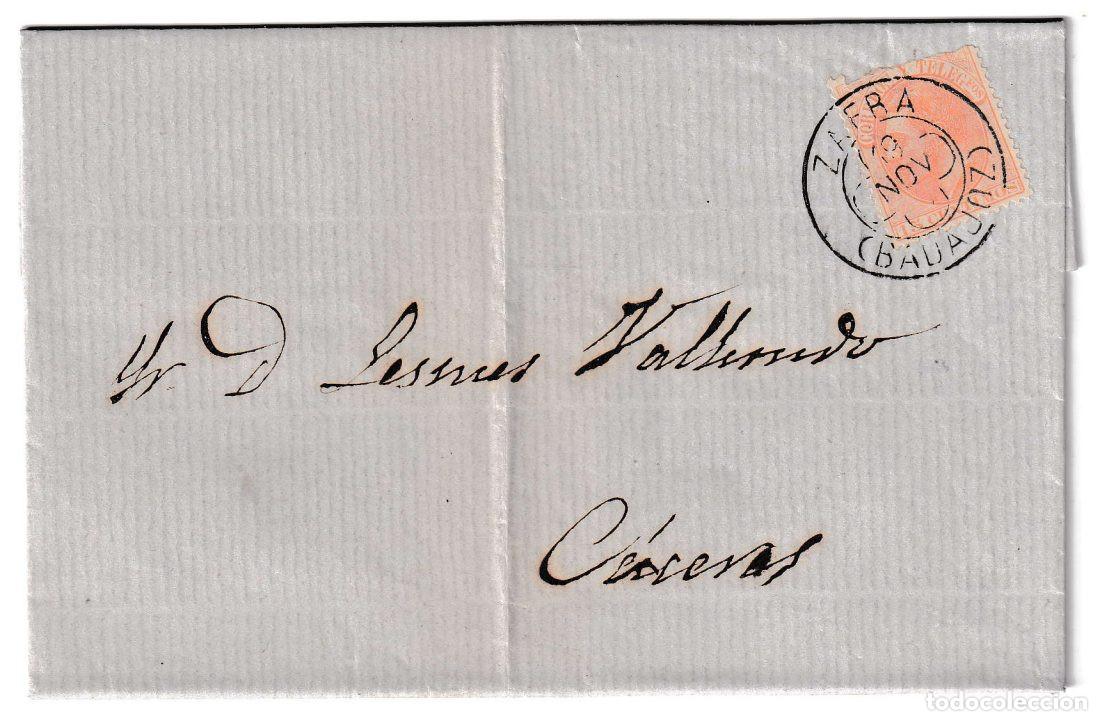 Sellos: 1882. Carta de Zafra a C&aacute;ceres