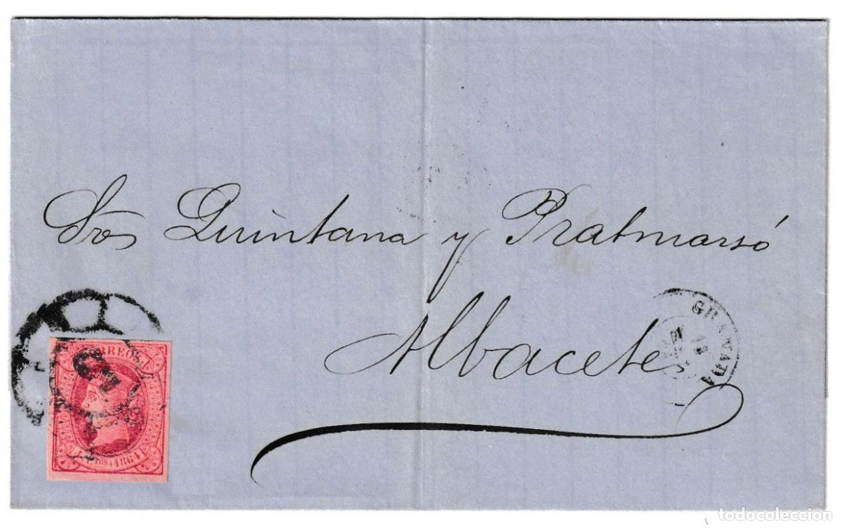 Sellos: 1864. Envuelta de Granada a Albacete