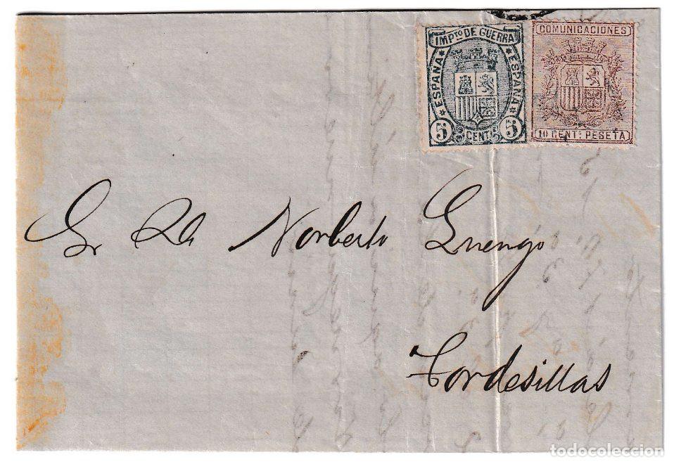 Sellos: 1875. Carta de Santander a Tordesillas