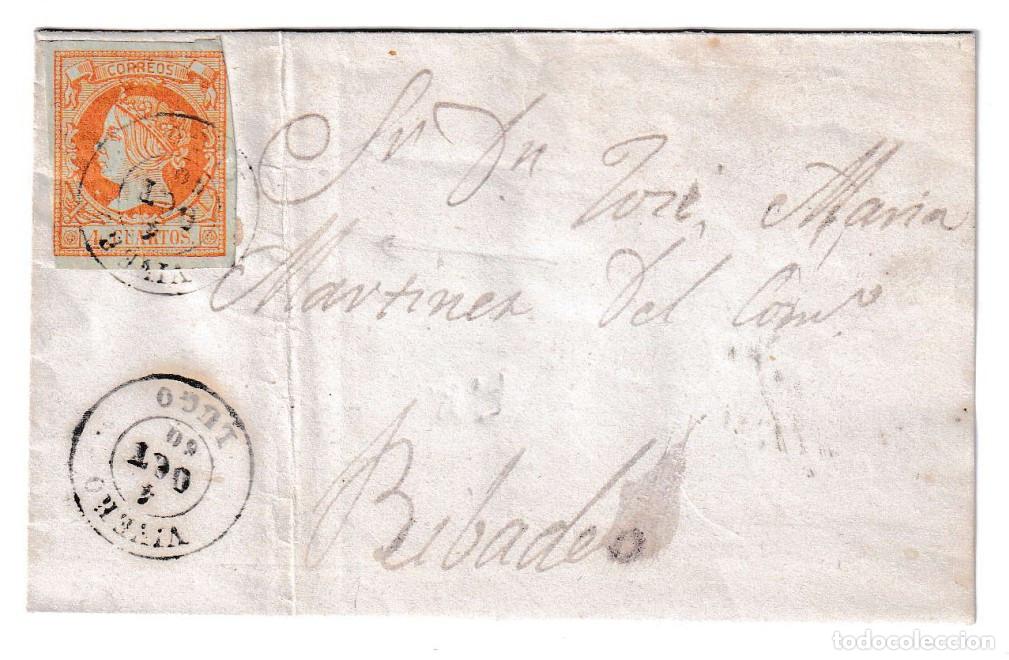 Sellos: 1860. Envuelta de Vivero a Ribadeo