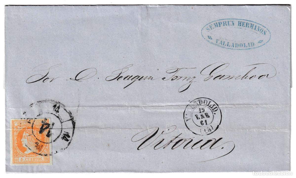 Sellos: 1861. Envuelta de Valladolid a Vitoria